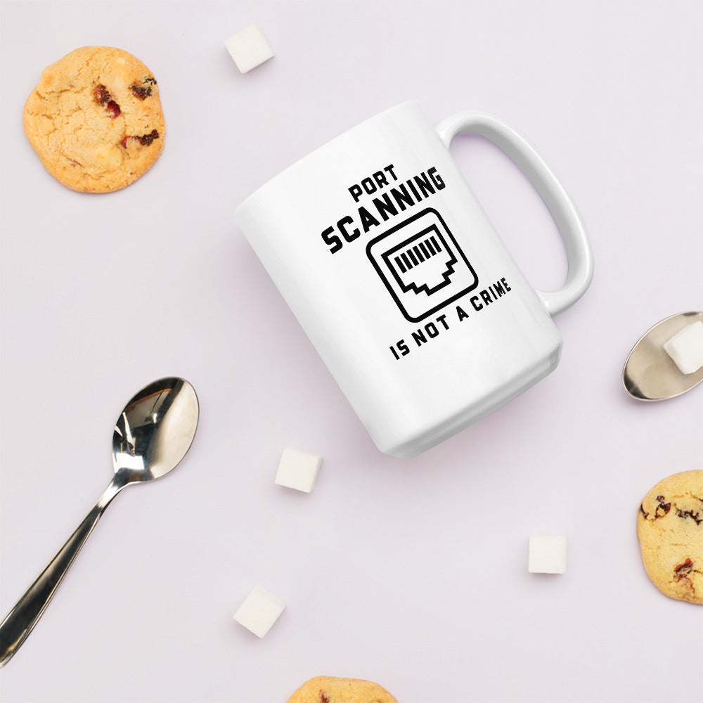 Port scanning is not a crime - Mug by DarkByteGear