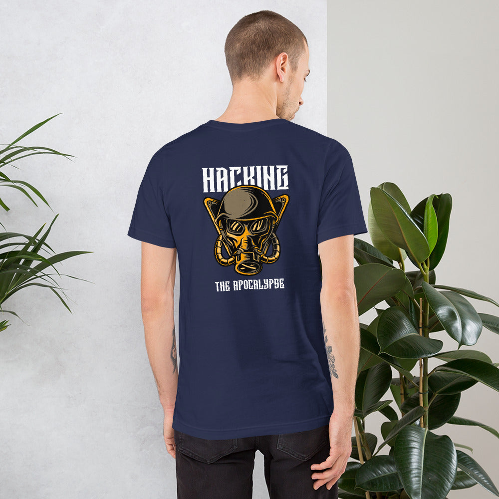 Hacking the apocalypse - Short-Sleeve Unisex T-Shirt (with back design) by DarkByteGear