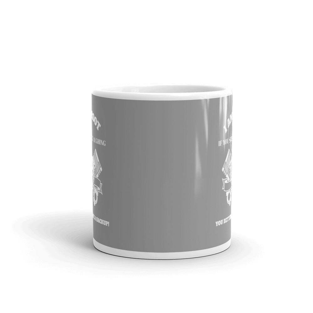 I Am Root If You See Me Laughing You Better Have A Backup - Mug (grey) by DarkByteGear