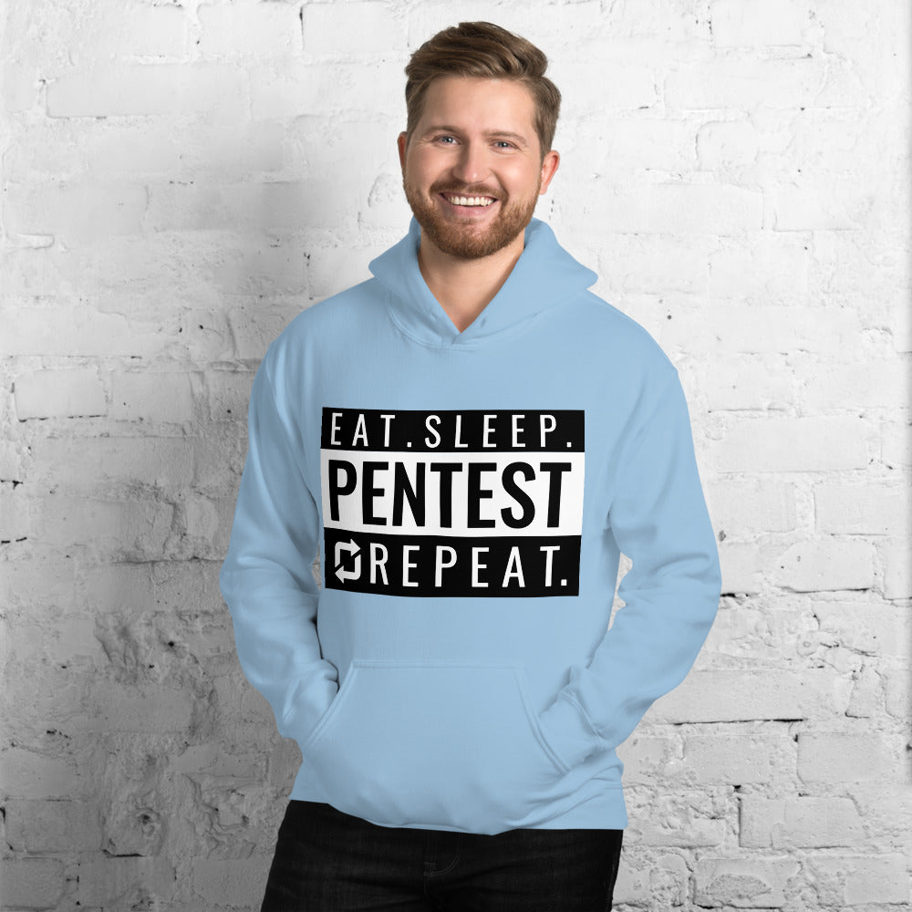 Eat sleep pentest repeat - Unisex Hoodie (white) by DarkByteGear