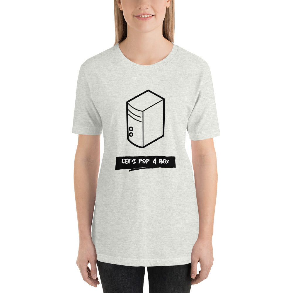 Let's pop a box - Short-Sleeve Unisex T-Shirt (black text) by DarkByteGear