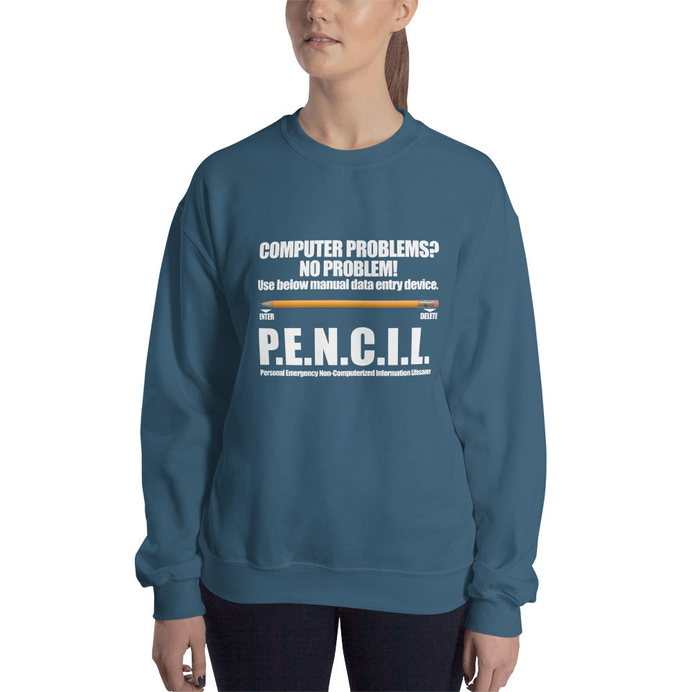 P.E.N.C.I.L. - Sweatshirt (white text) by DarkByteGear
