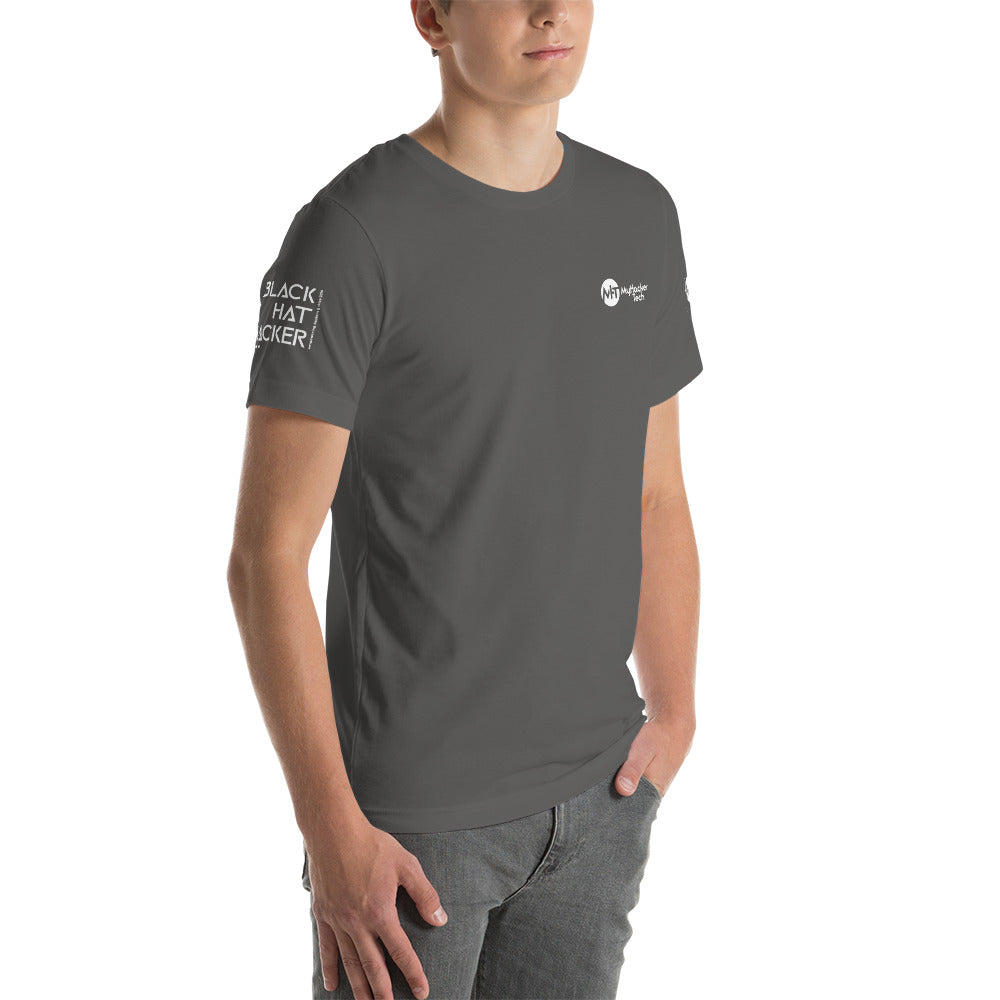 Black Hat Hacker v1 - Short-Sleeve Unisex T-Shirt (all sides print) by DarkByteGear