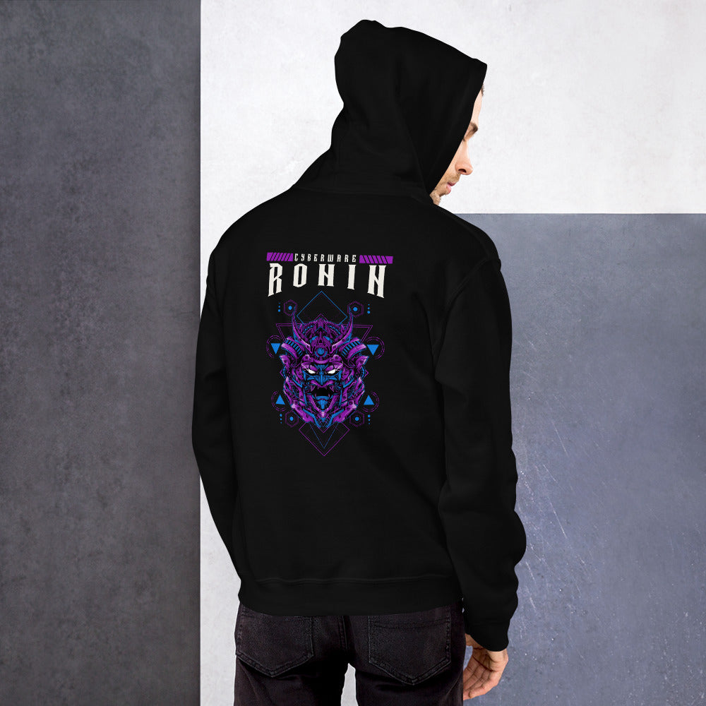 CyberWare Ronin - Unisex Hoodie (back print) by DarkByteGear