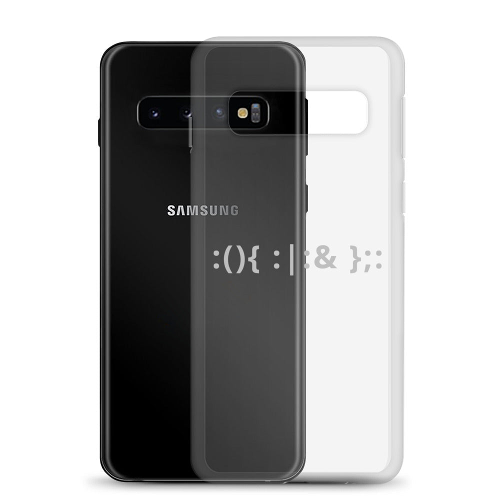 Linux Hackers - Bash Fork Bomb - White Text Samsung Case by DarkByteGear