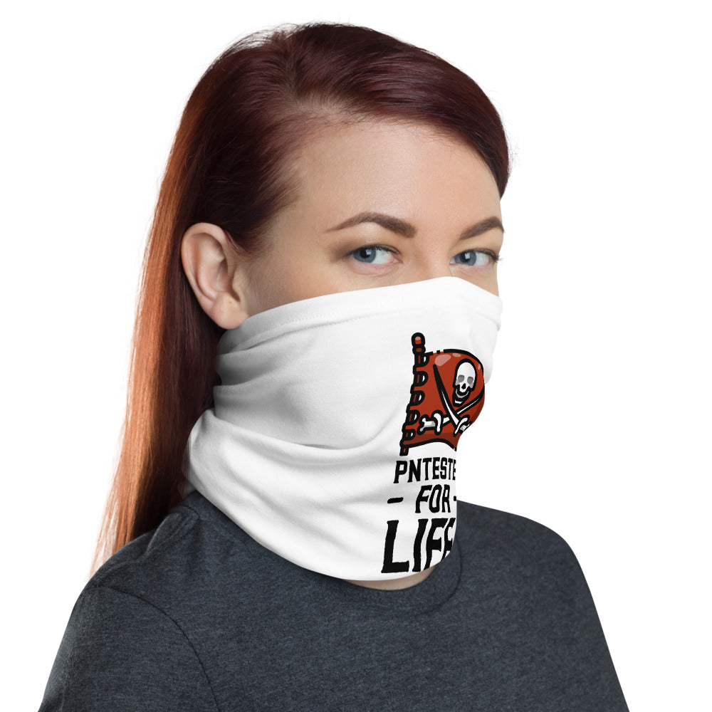 Pentester for life - Neck Gaiter (black text) by DarkByteGear
