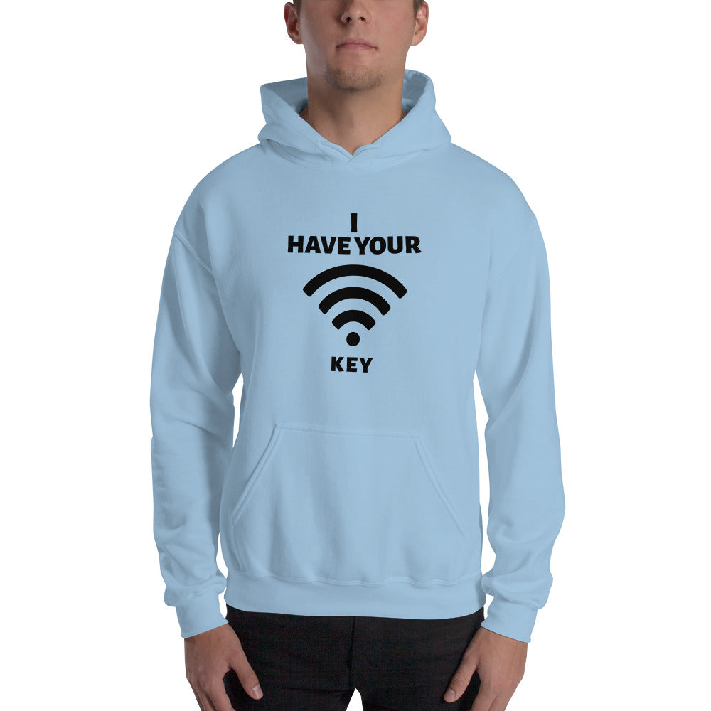 I have your Wi-Fi password - Unisex Hoodie (black text) by DarkByteGear
