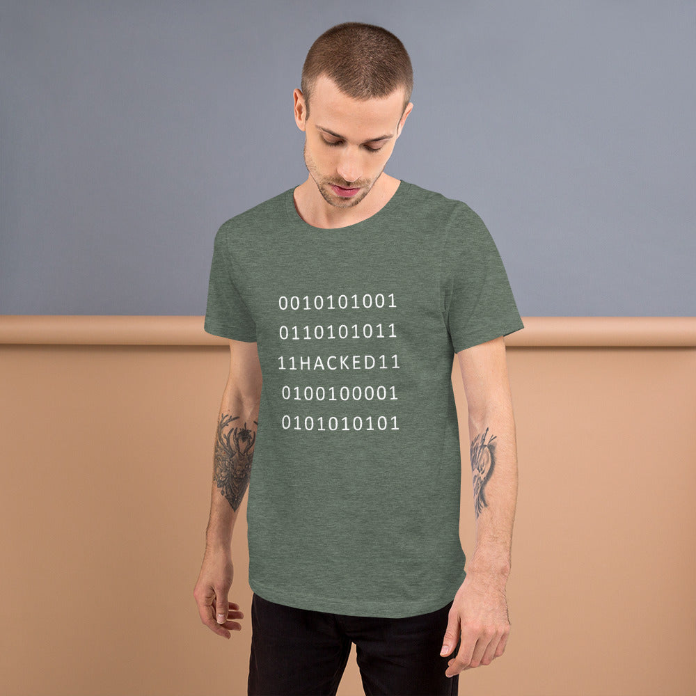 Hacked - Short-Sleeve Unisex T-Shirt (white text) by DarkByteGear