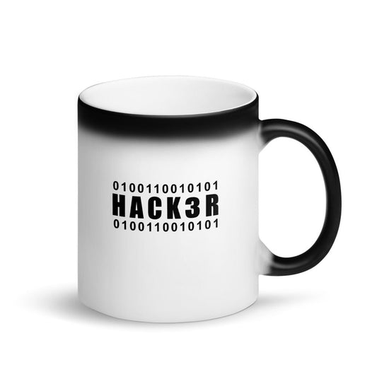 0100110010101 Hack3r - Matte Black Magic Mug by DarkByteGear