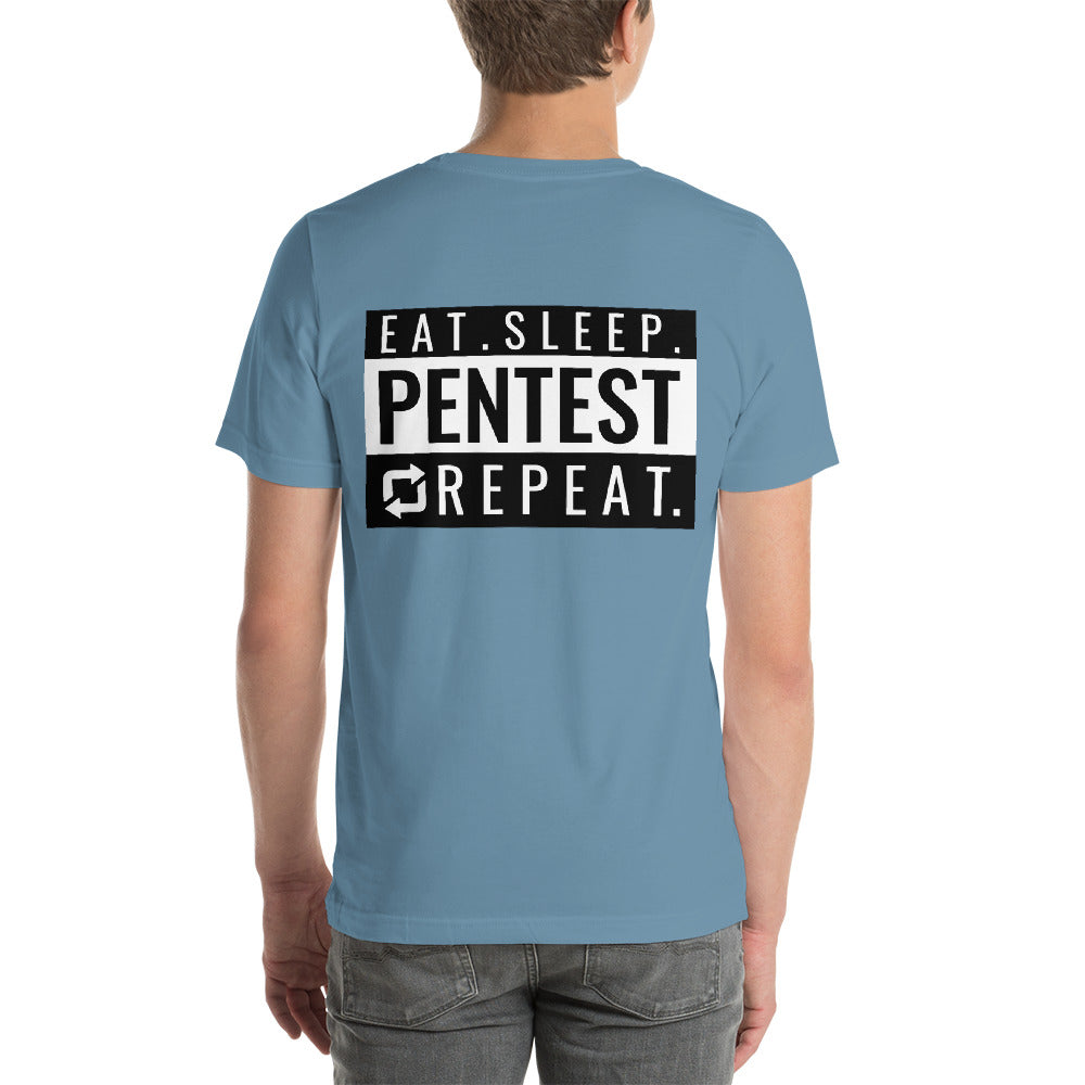 Eat sleep pentest repeat - Short-Sleeve Unisex T-Shirt (white) by DarkByteGear