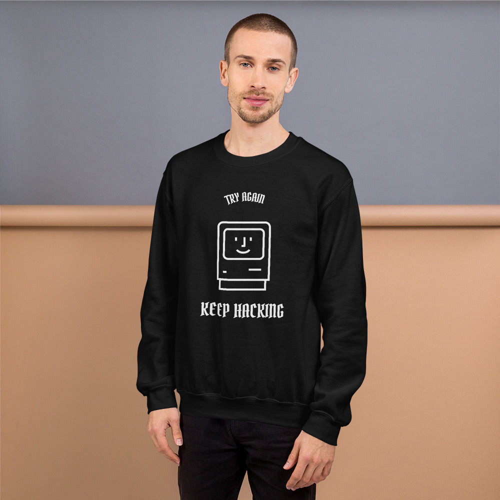 Keep hacking - Sweatshirt (white text) by DarkByteGear