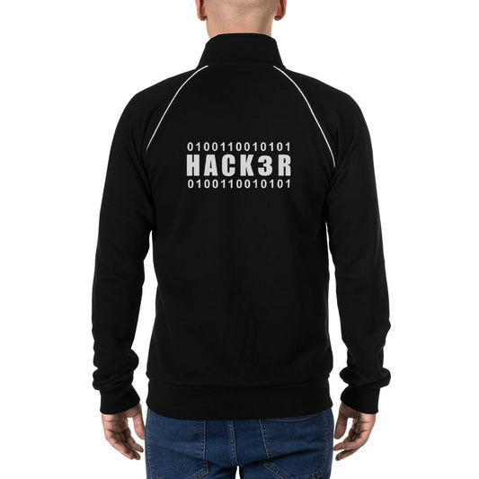 0100110010101 Hack3r - Piped Fleece Jacket by DarkByteGear