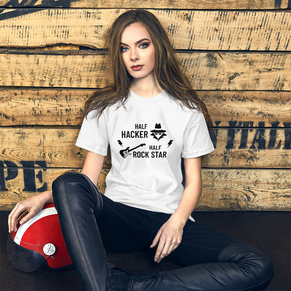 Half Hacker Half Rock Star - Short-Sleeve Unisex T-Shirt by DarkByteGear