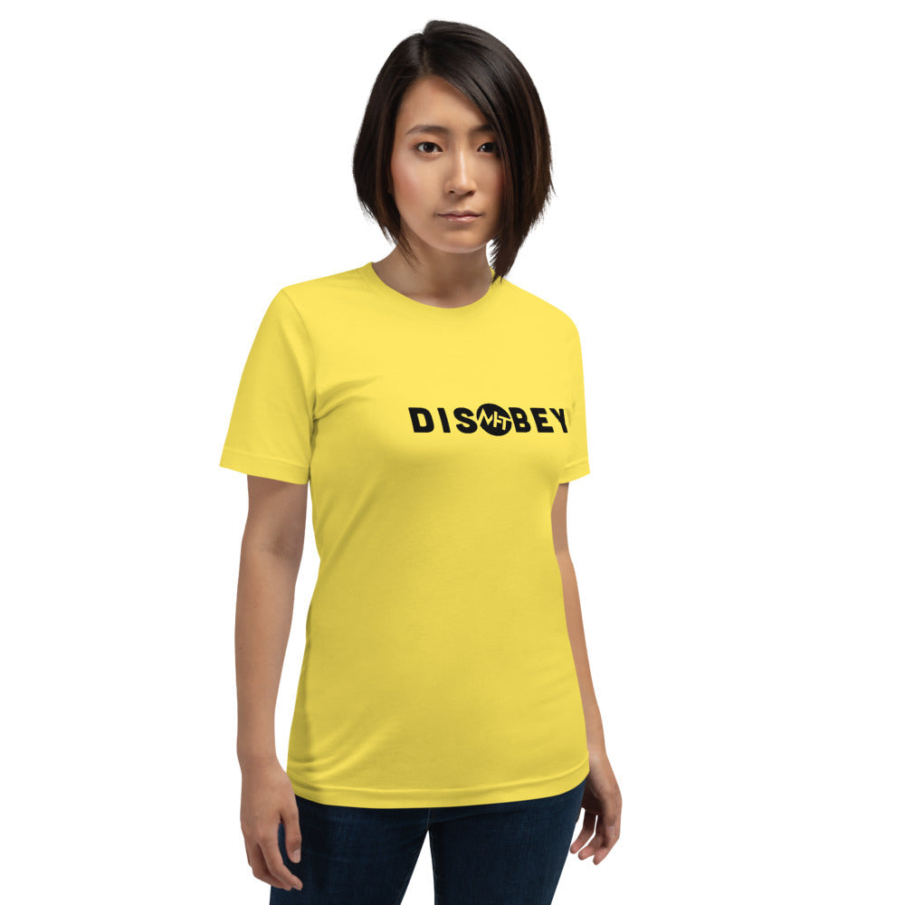 Disobey - Short-Sleeve Unisex T-Shirt (black text) by DarkByteGear