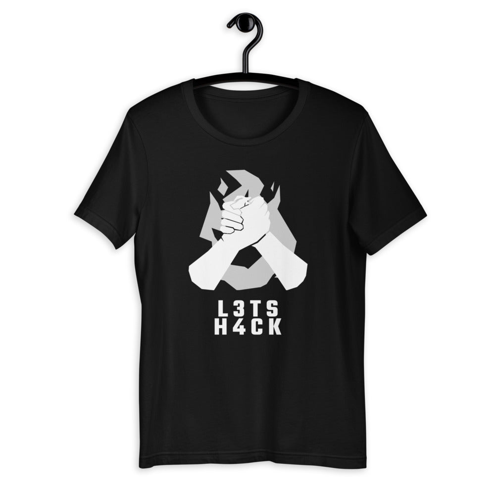 L3ts H4ck - Short-Sleeve Unisex T-Shirt (white text) by DarkByteGear