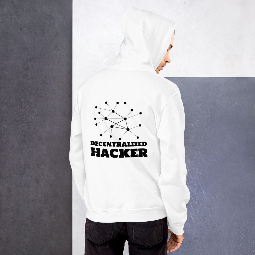 Decentralized Hacker - Unisex Hoodie (black text) by DarkByteGear