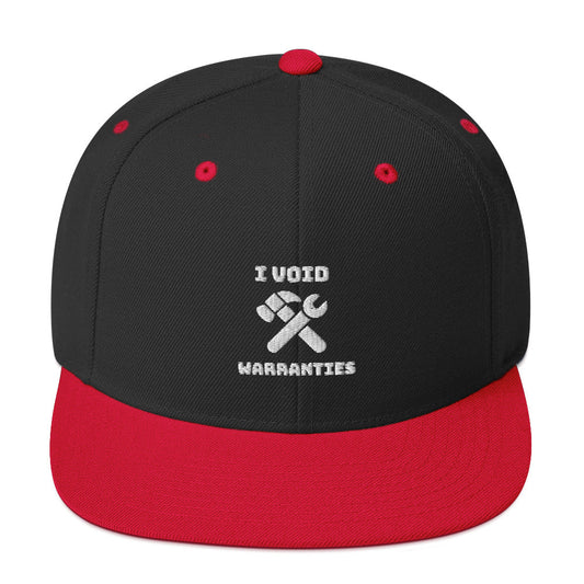 I void warranties - Snapback Hat (white text) by DarkByteGear