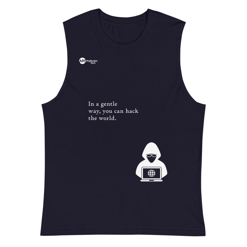 You can hack the world - Muscle Shirt (white text) by DarkByteGear