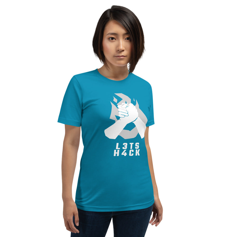 L3ts H4ck - Short-Sleeve Unisex T-Shirt (white text) by DarkByteGear