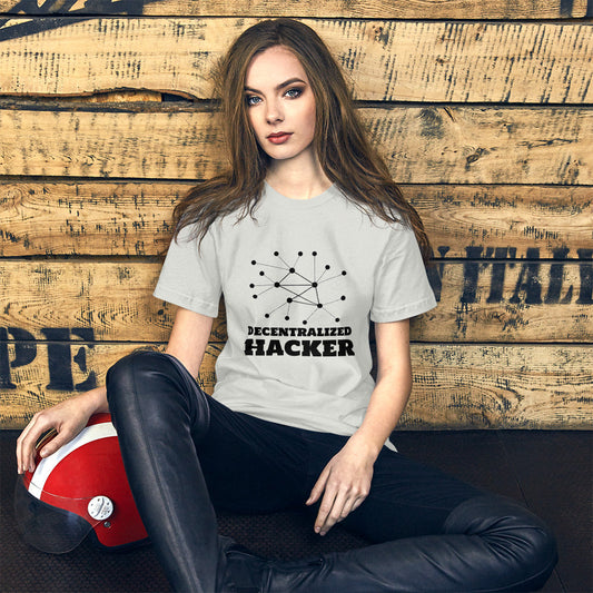 Decentralized Hacker - Short-Sleeve Unisex T-Shirt (black text) by DarkByteGear
