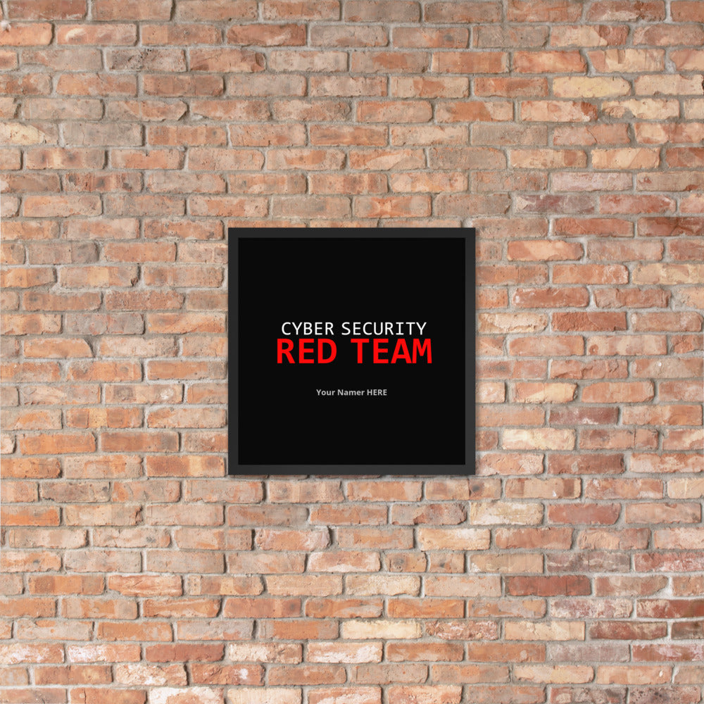 Custom Cyber Security Red team - Framed poster by DarkByteGear