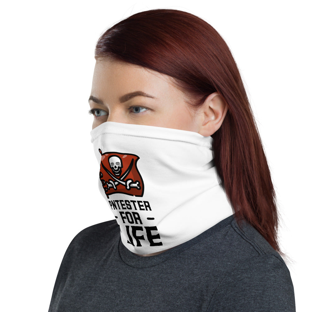 Pentester for life - Neck Gaiter (black text) by DarkByteGear