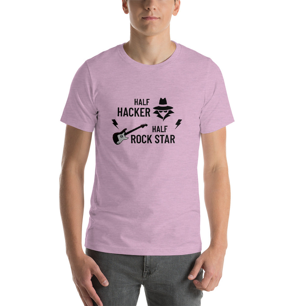 Half Hacker Half Rock Star - Short-Sleeve Unisex T-Shirt by DarkByteGear