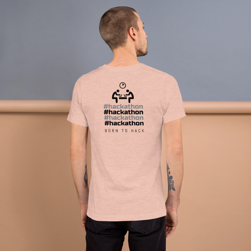#hackathon - Short-Sleeve Unisex T-Shirt (black text) by DarkByteGear
