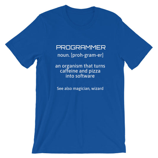 PROGRAMMER - Short-Sleeve Unisex T-Shirt (white text) by DarkByteGear