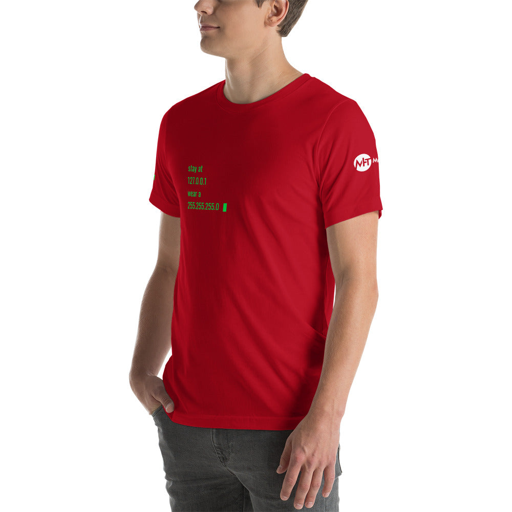 stay at at home, wear a mask - Short-Sleeve Unisex T-Shirt by DarkByteGear