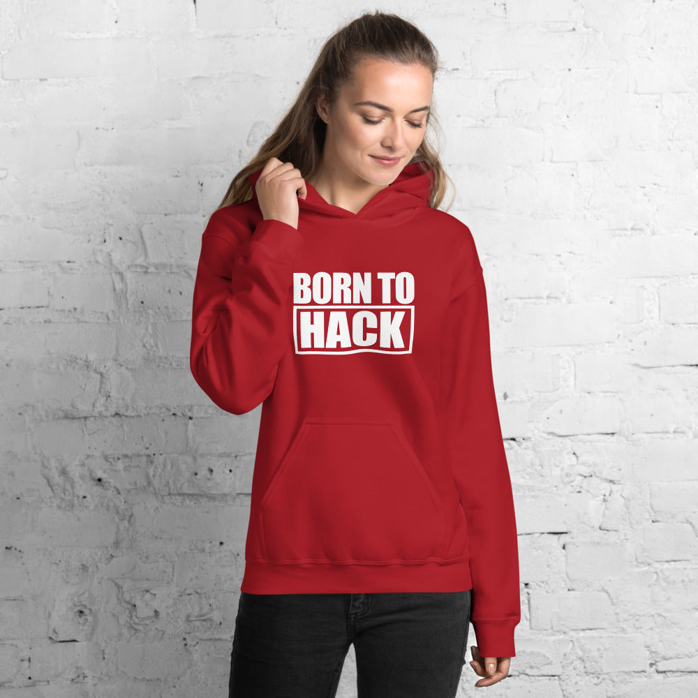 Born to hack - Hooded Sweatshirt (white text) by DarkByteGear