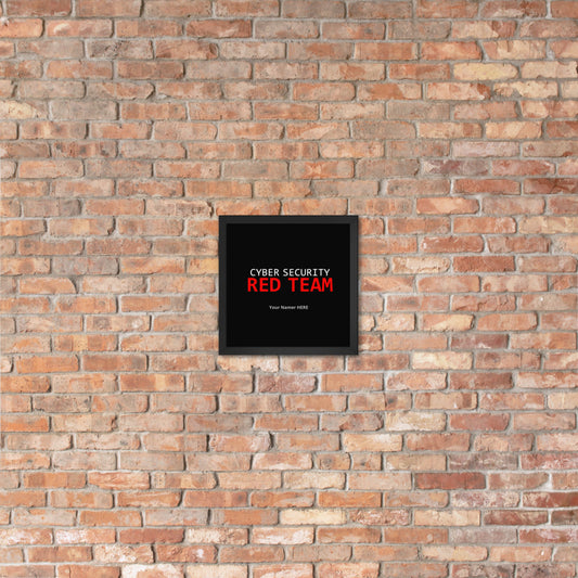 Custom Cyber Security Red team - Framed poster by DarkByteGear