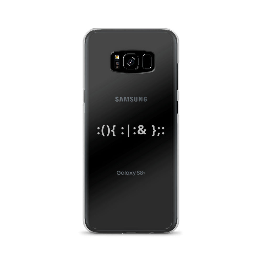 Linux Hackers - Bash Fork Bomb - White Text Samsung Case by DarkByteGear