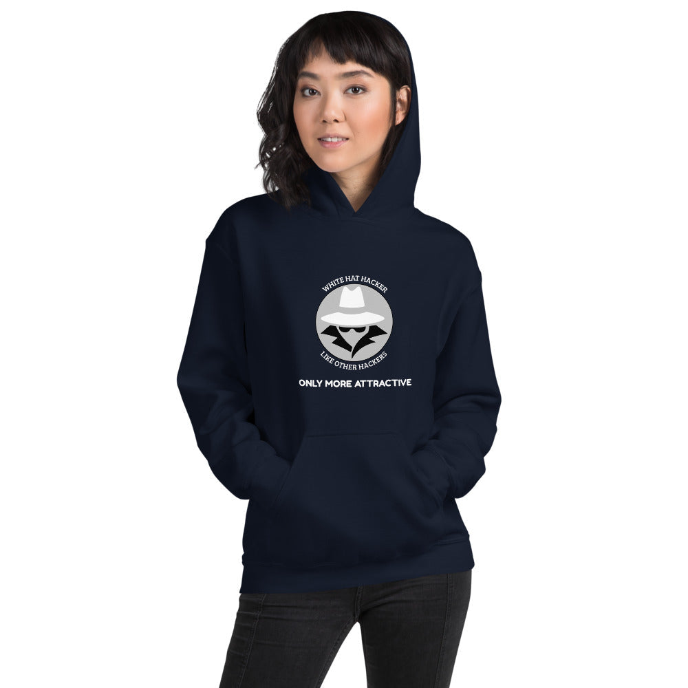 Like other hackers only more attractive - Unisex Hoodie (white text) by DarkByteGear