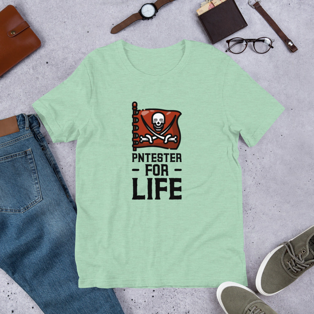 Pentester for life - Short-Sleeve Unisex T-Shirt (black text) by DarkByteGear