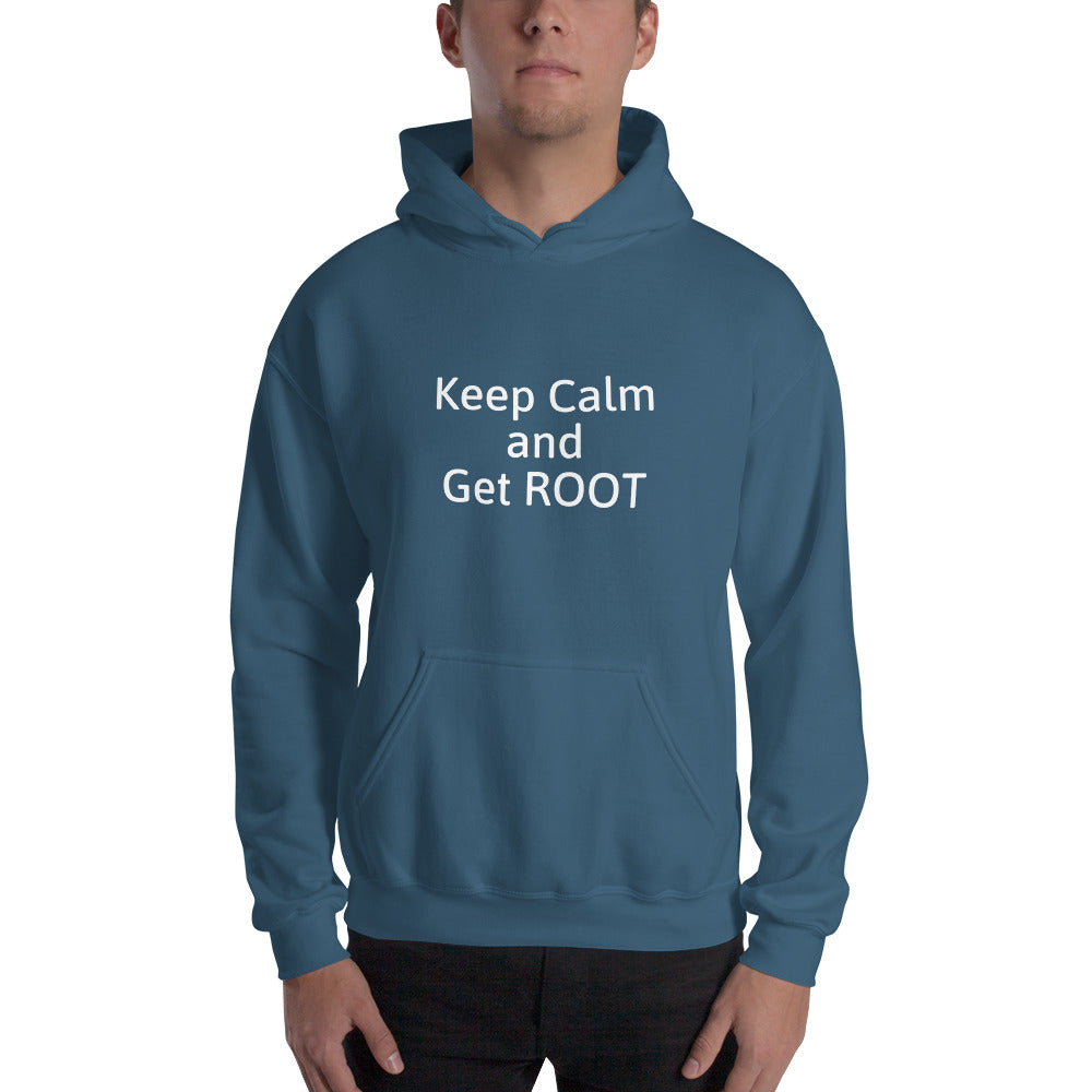 Keep Calm and Get ROOT - Hooded Sweatshirt (white text) by DarkByteGear