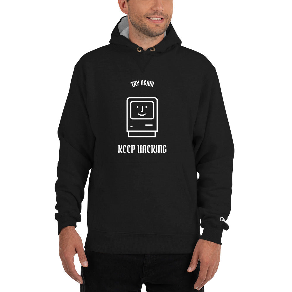 Keep hacking - Champion Hoodie by DarkByteGear