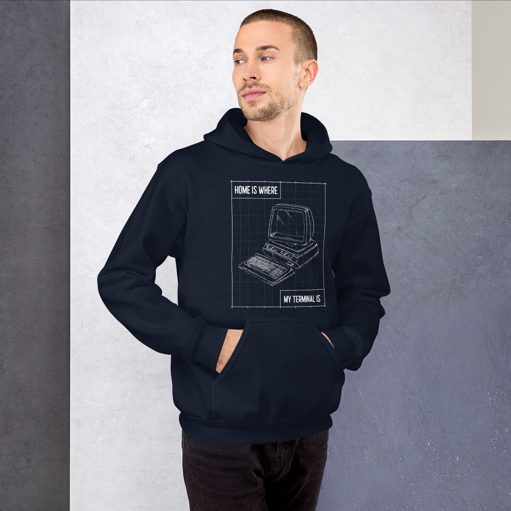 Home is where my terminal is - Unisex Hoodie by DarkByteGear
