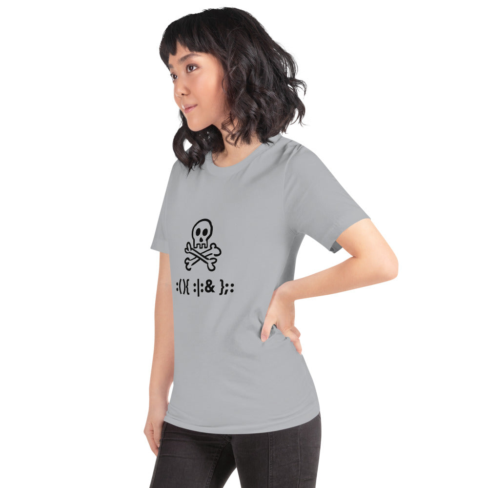 Bash Fork Bomb Linux - Short-Sleeve Unisex T-Shirt (black text) by DarkByteGear