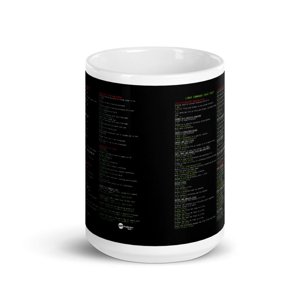 Linux Commands Cheat Sheet - Mug by DarkByteGear