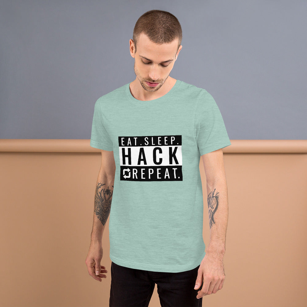 Eat seep hack repeat - Short-Sleeve Unisex T-Shirt by DarkByteGear