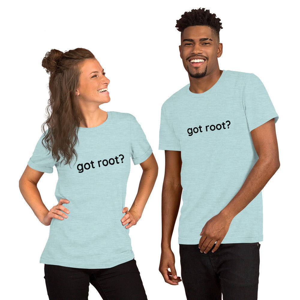 Got root - Short-Sleeve Unisex T-Shirt (black text) by DarkByteGear