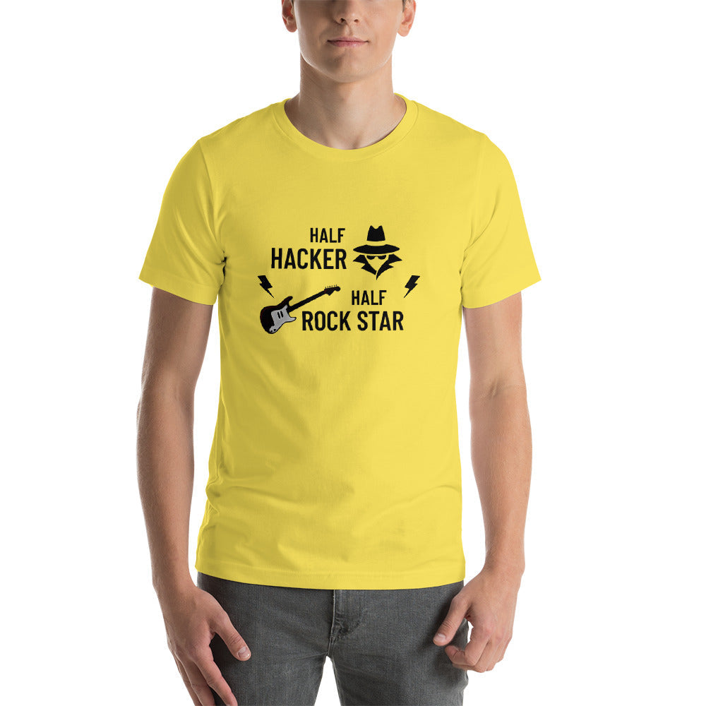 Half Hacker Half Rock Star - Short-Sleeve Unisex T-Shirt by DarkByteGear