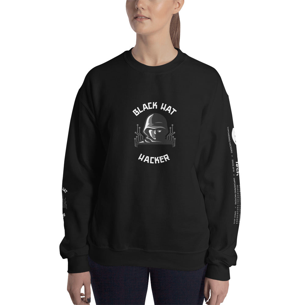 Black Hat Hacker - Unisex Sweatshirt (print on all sides) by DarkByteGear