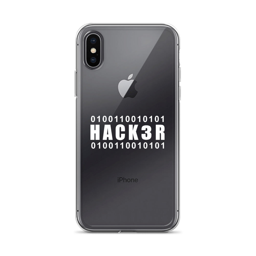 0100110010101 Hack3r - iPhone Case (white text) by DarkByteGear