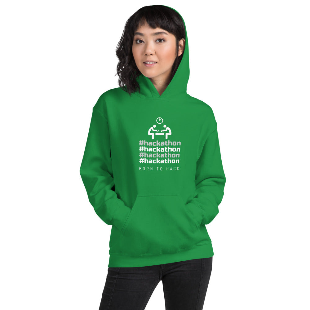 #hackathon - Unisex Hoodie (white text) by DarkByteGear