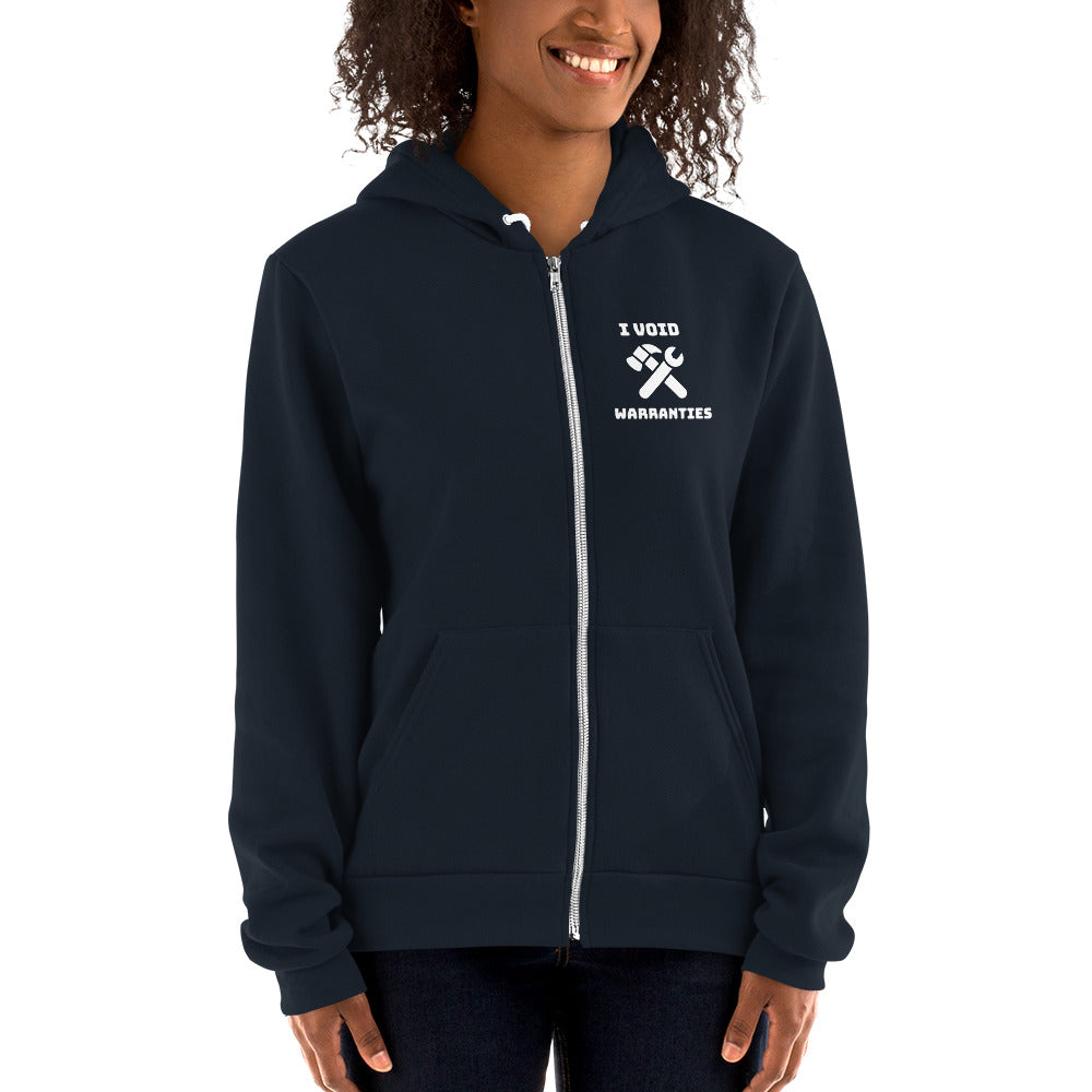I void warranties - Hoodie sweater (white text) by DarkByteGear