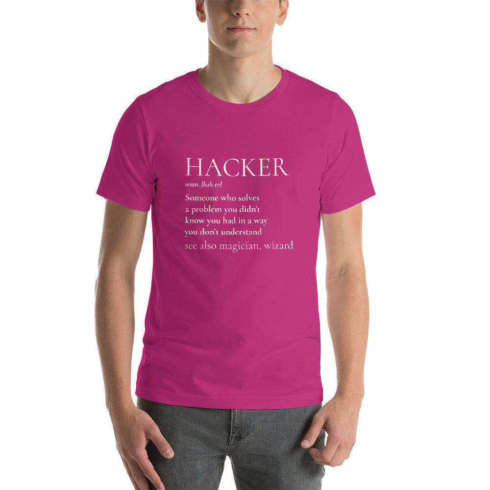 HACKER noun. [hak-er] - Short-Sleeve Unisex T-Shirt by DarkByteGear