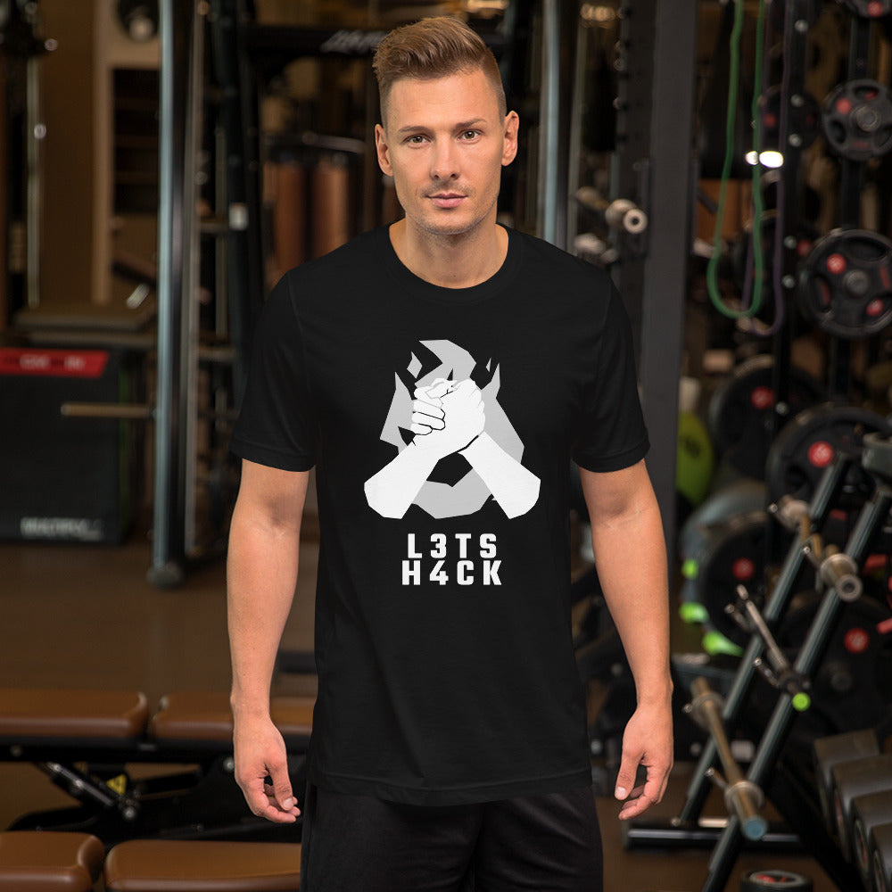 L3ts H4ck - Short-Sleeve Unisex T-Shirt (white text) by DarkByteGear