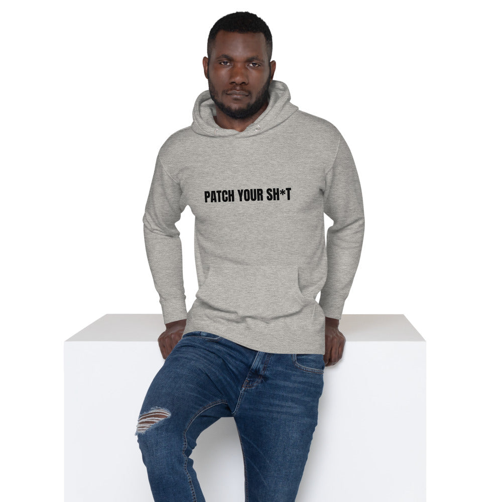 PATCH YOUR SH*T - Unisex Hoodie (black text) by DarkByteGear